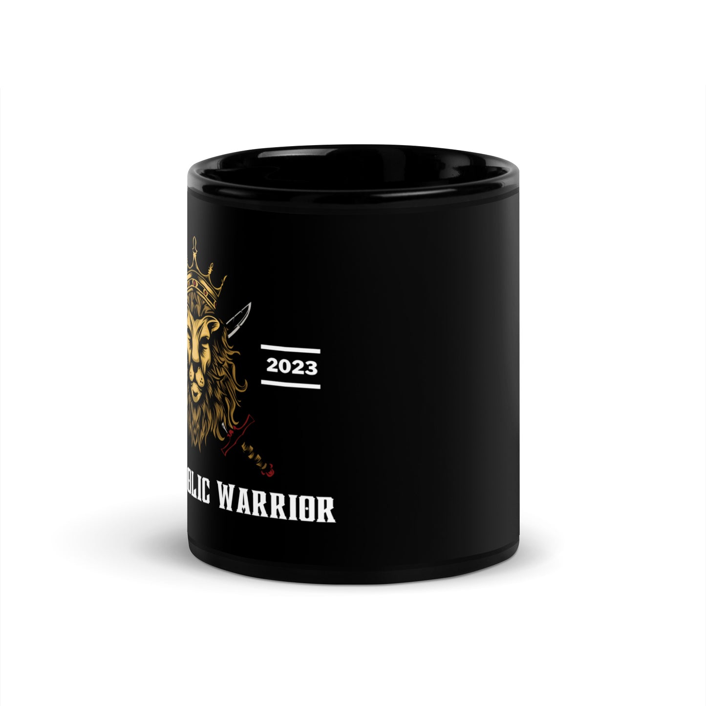 The Catholic Warrior Black Glossy Mug