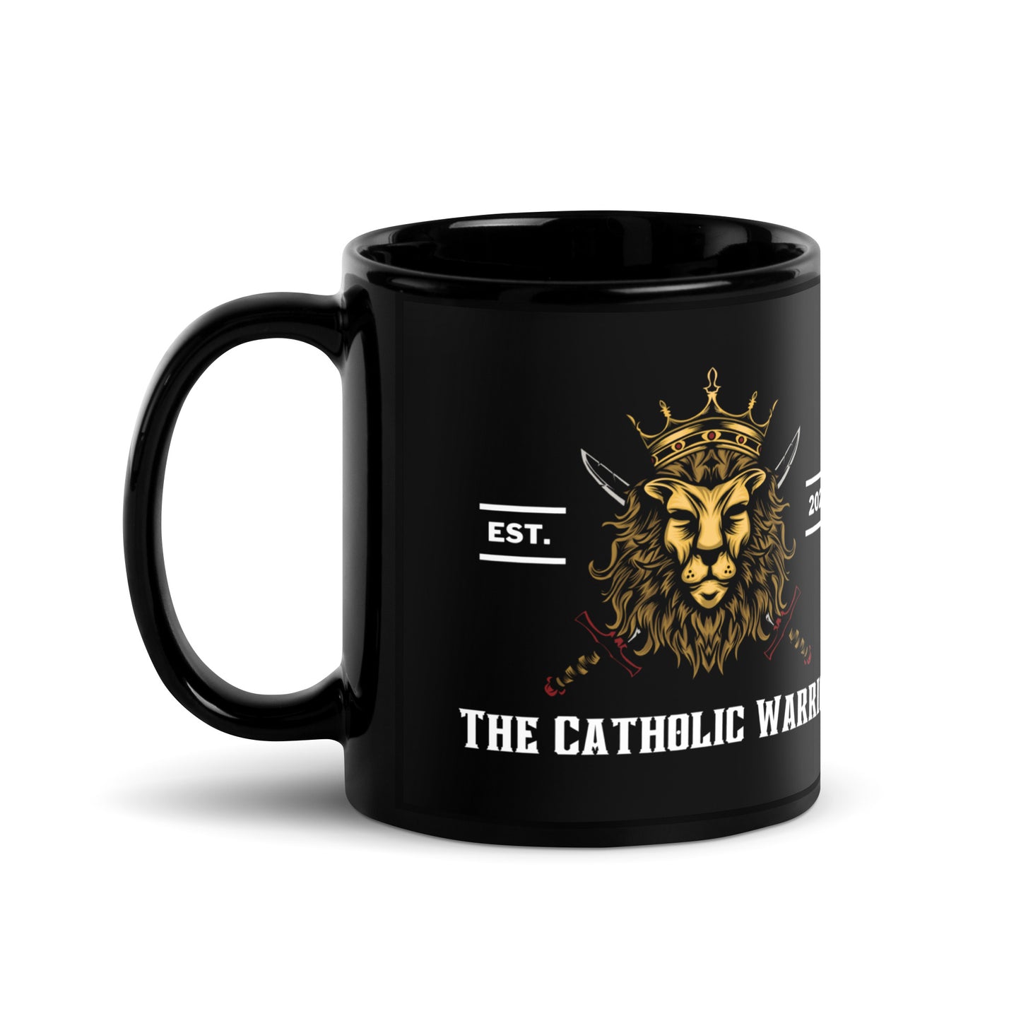 The Catholic Warrior Black Glossy Mug
