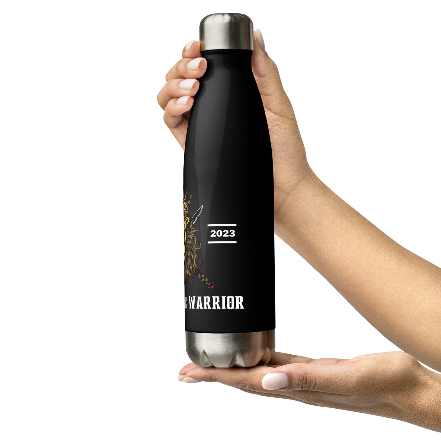 The Catholic Warrior ALL BLACK Stainless steel water bottle