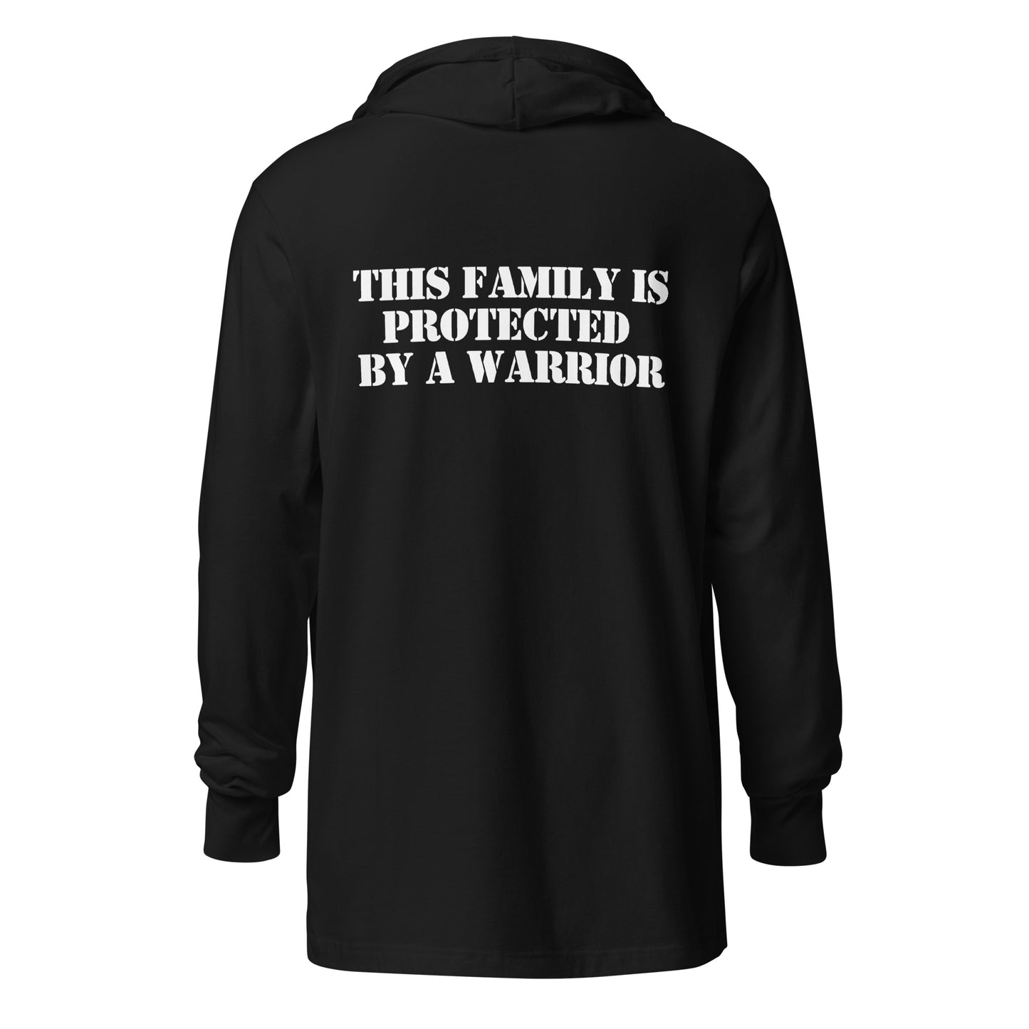 The Catholic Warrior All-Black Hooded Long-Sleeve Tee
