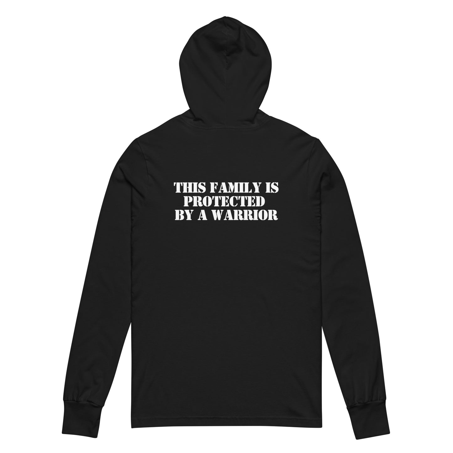 The Catholic Warrior All-Black Hooded Long-Sleeve Tee
